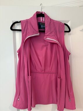 Polo by Ralph Lauren Pink Sleeveless Zip-Front Golf Vest